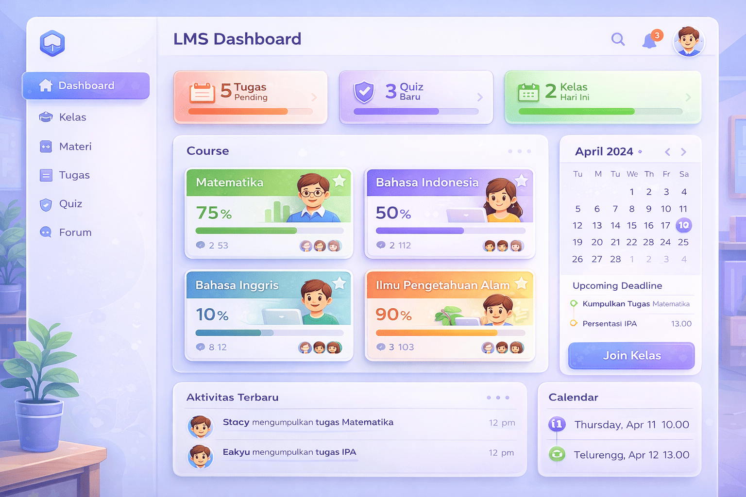 Dashboard LMS Scholify