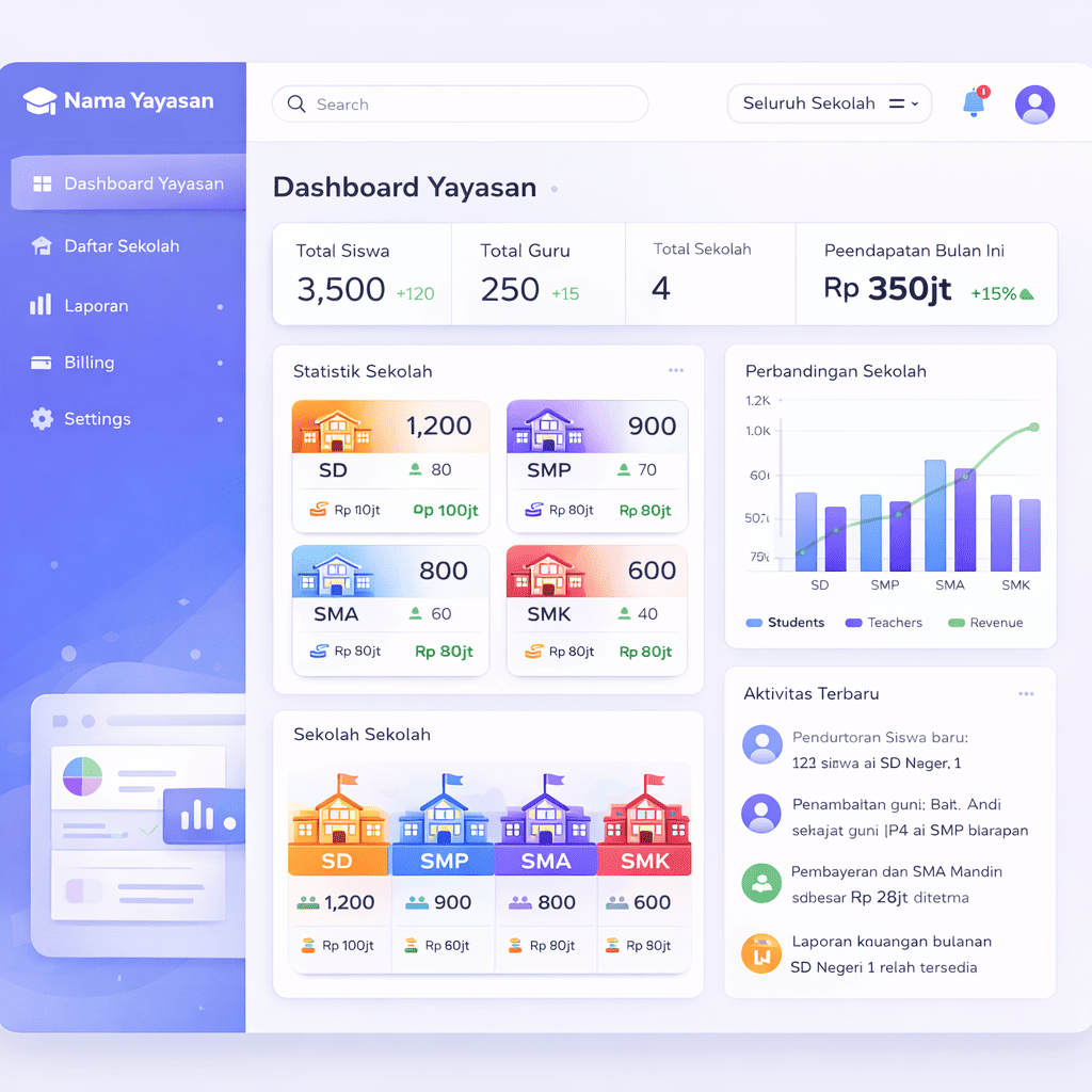 Dashboard Yayasan Scholify